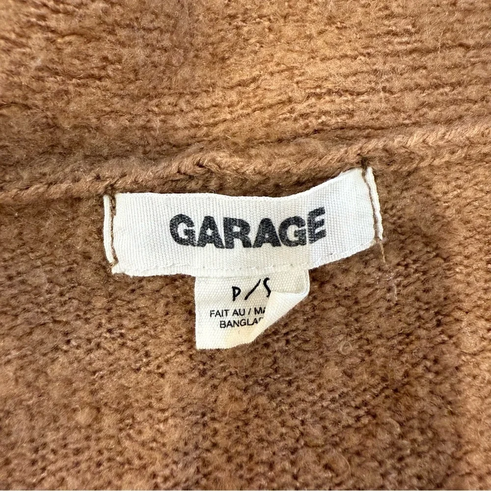 Garage Cozycore Open Front Long Duster Cardigan Sweater Womens Small CamelBrown - Picture 5 of 7